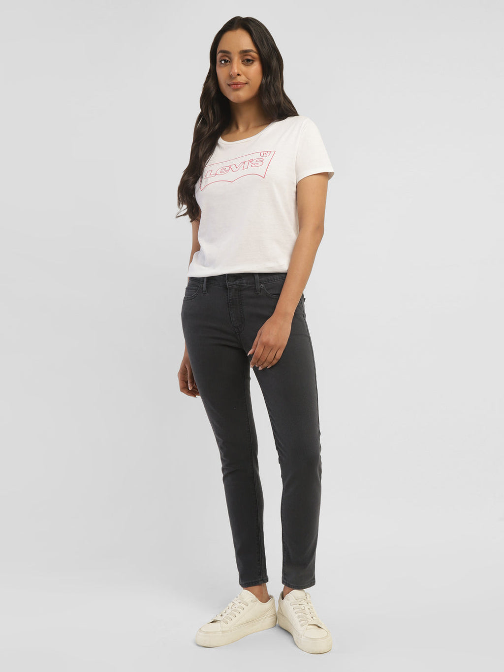 Women's 711 Black Skinny Fit Mid Rise Jeans
