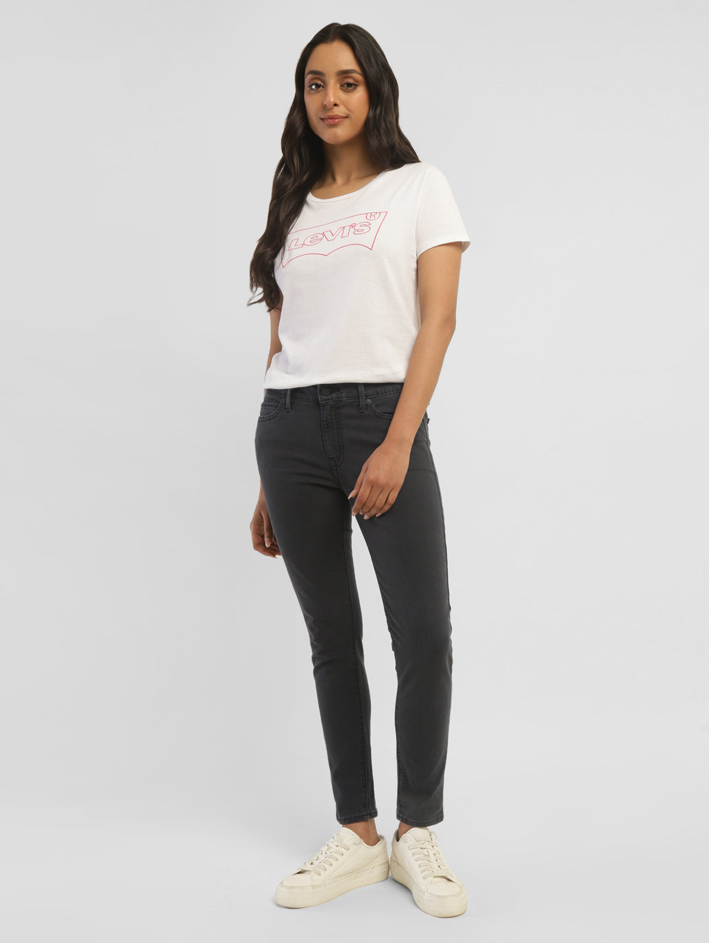 Women's 711 Black Skinny Fit Mid Rise Jeans