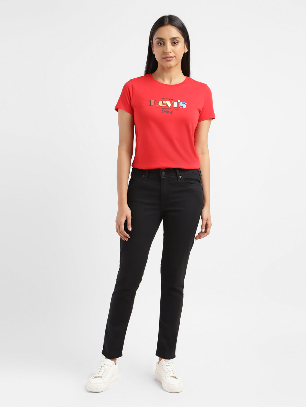 Women's 711 Black Skinny Fit Mid Rise Jeans