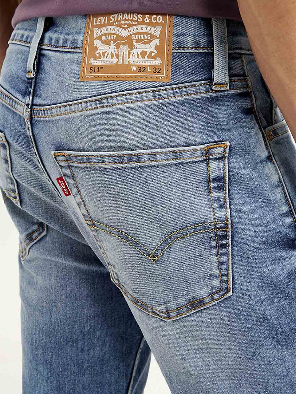 Men's 511 Blue Slim Fit Mid Rise Jeans