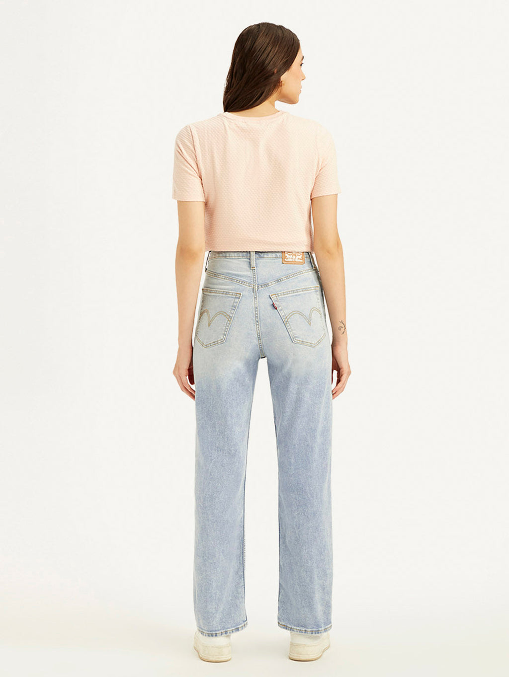 Women's Blue Ribcage Straight Fit High Rise Jeans