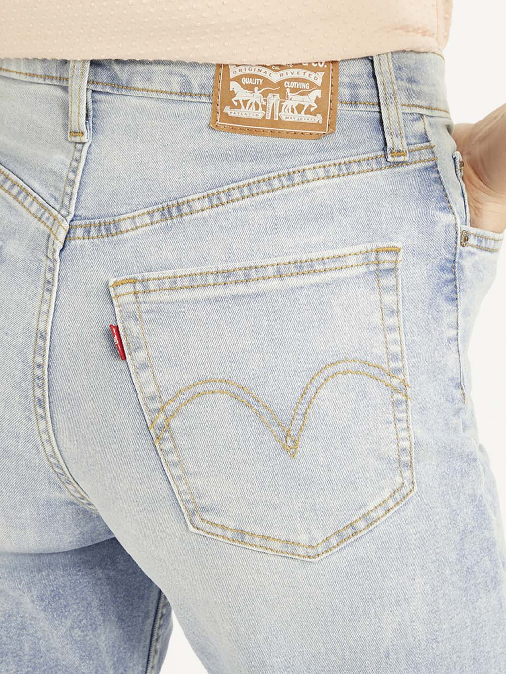 Women's Blue Ribcage Straight Fit High Rise Jeans