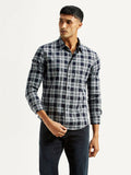 Men's Checkered Navy Slim Fit Shirt
