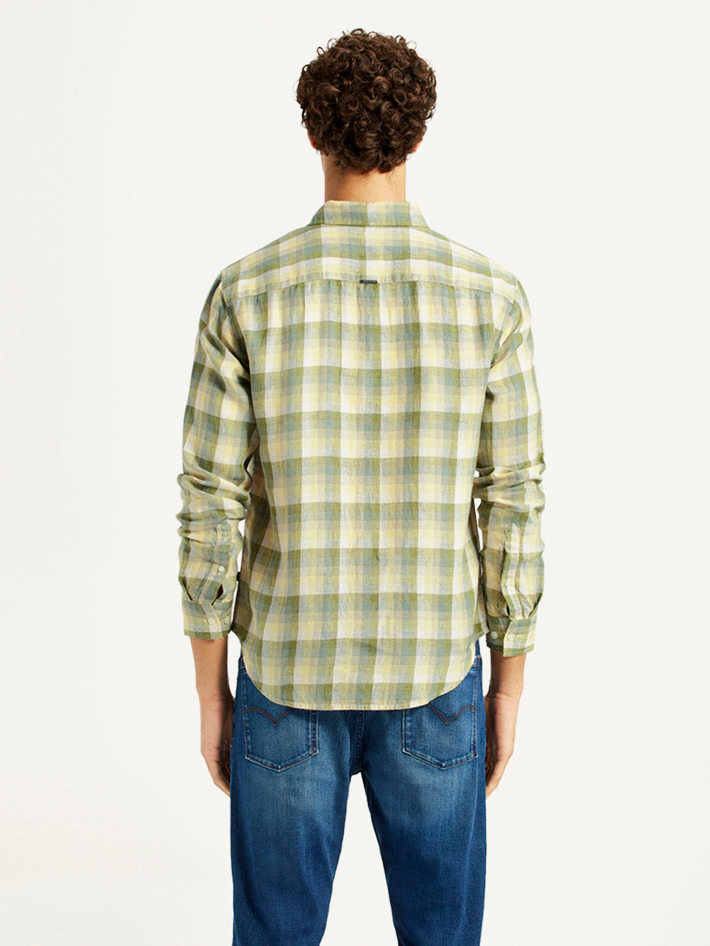 Men's Checkered Yellow Slim Fit Shirt
