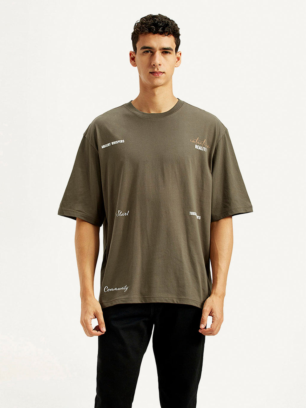 Men's Typography Loose Fit T-Shirt