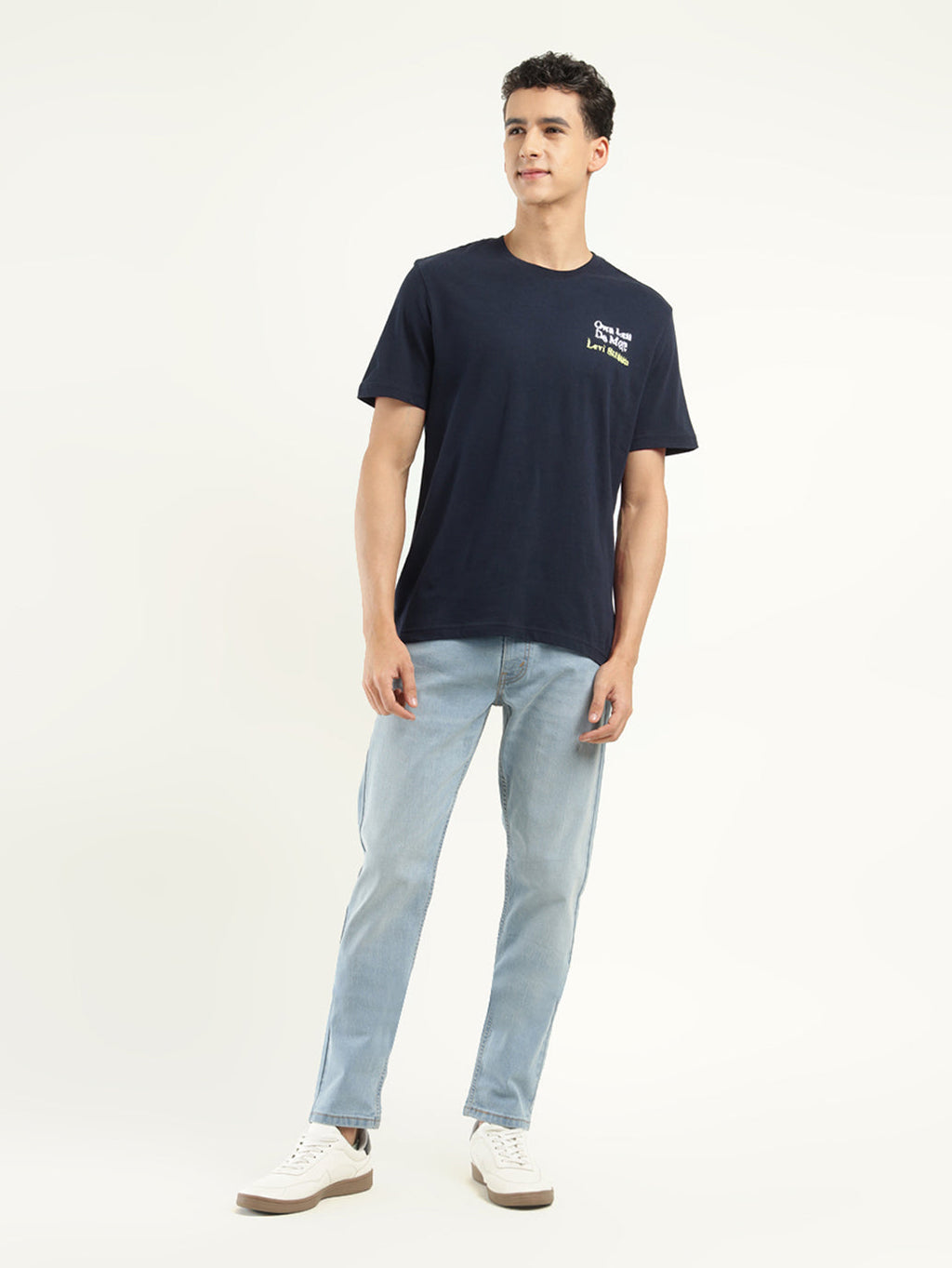 Men's Typographic Print Crew Neck T-Shirt