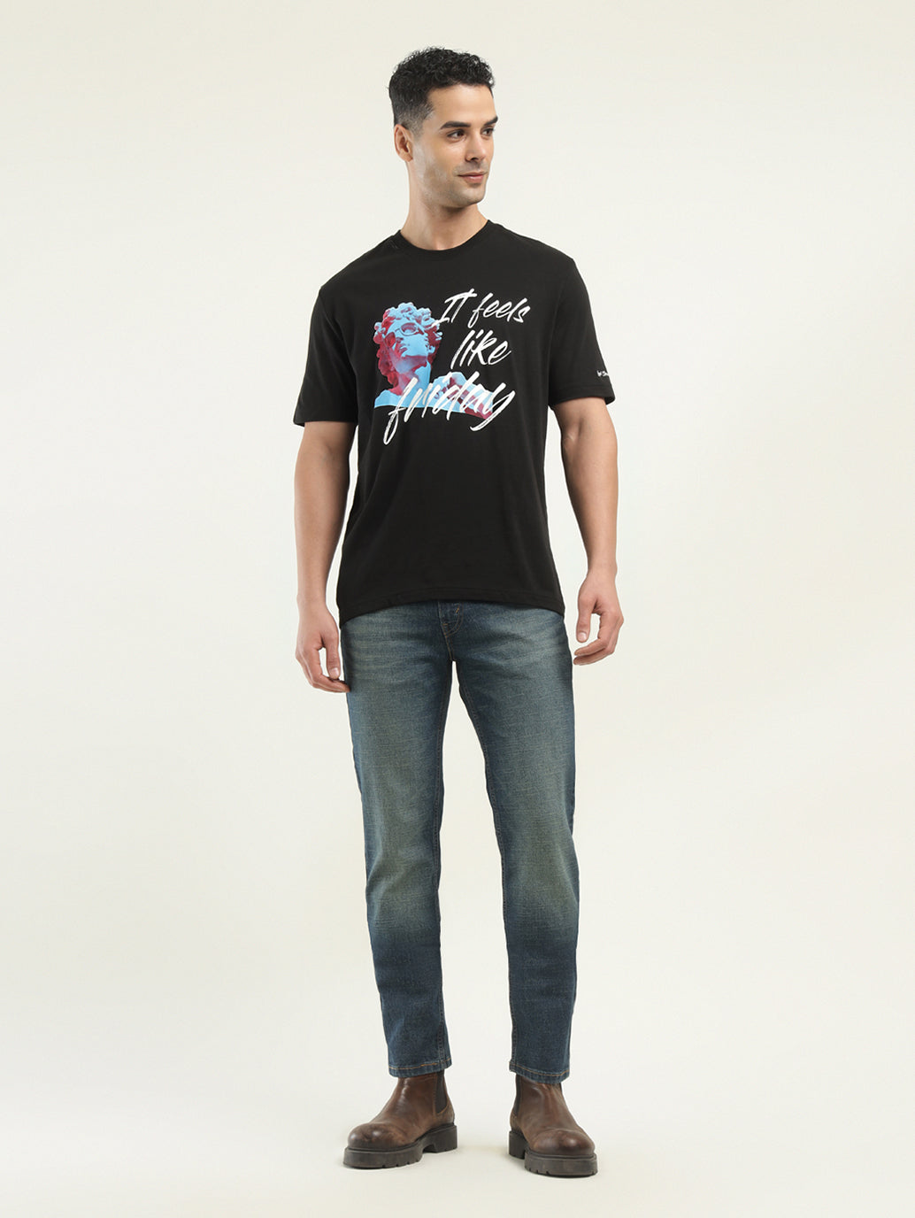 Men's Graphic Print Crew Neck T-shirt