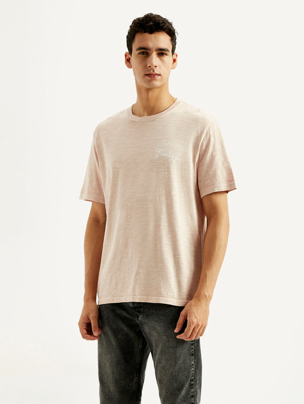 Men's Typography Overdyed Crew Neck T-shirt