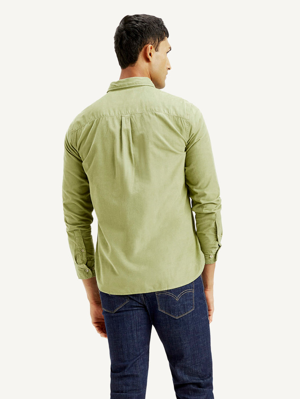Men's Solid Slim Fit Corduroy Shirt