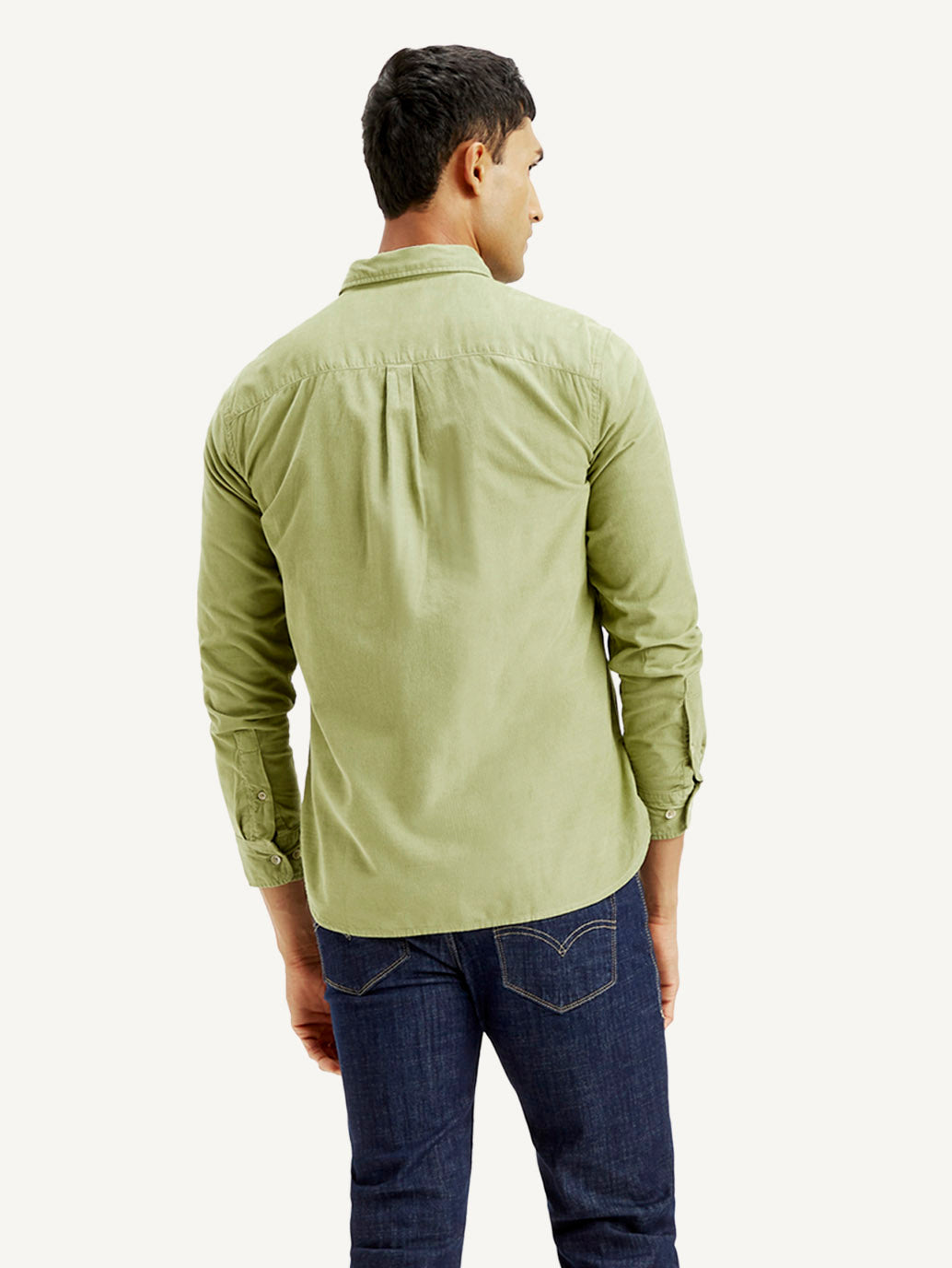 Men's Solid Slim Fit Corduroy Shirt
