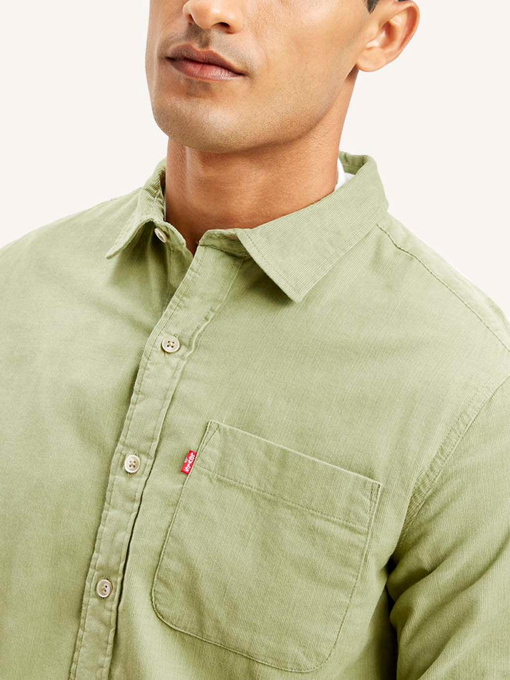 Men's Solid Slim Fit Corduroy Shirt