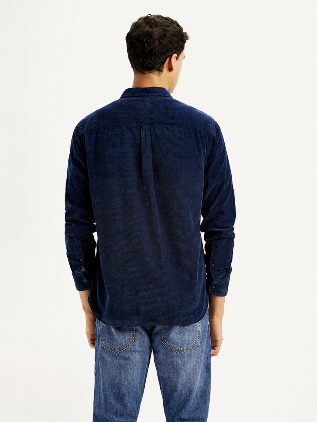 Men's Solid Navy Slim Fit Shirt