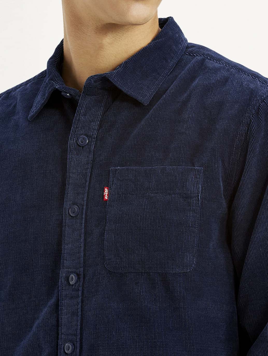 Men's Solid Navy Slim Fit Shirt