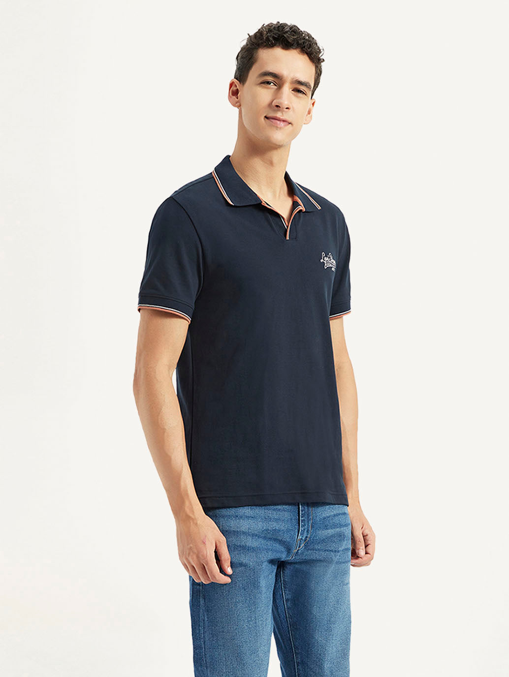Men's Solid Slim Fit Polo T-shirt