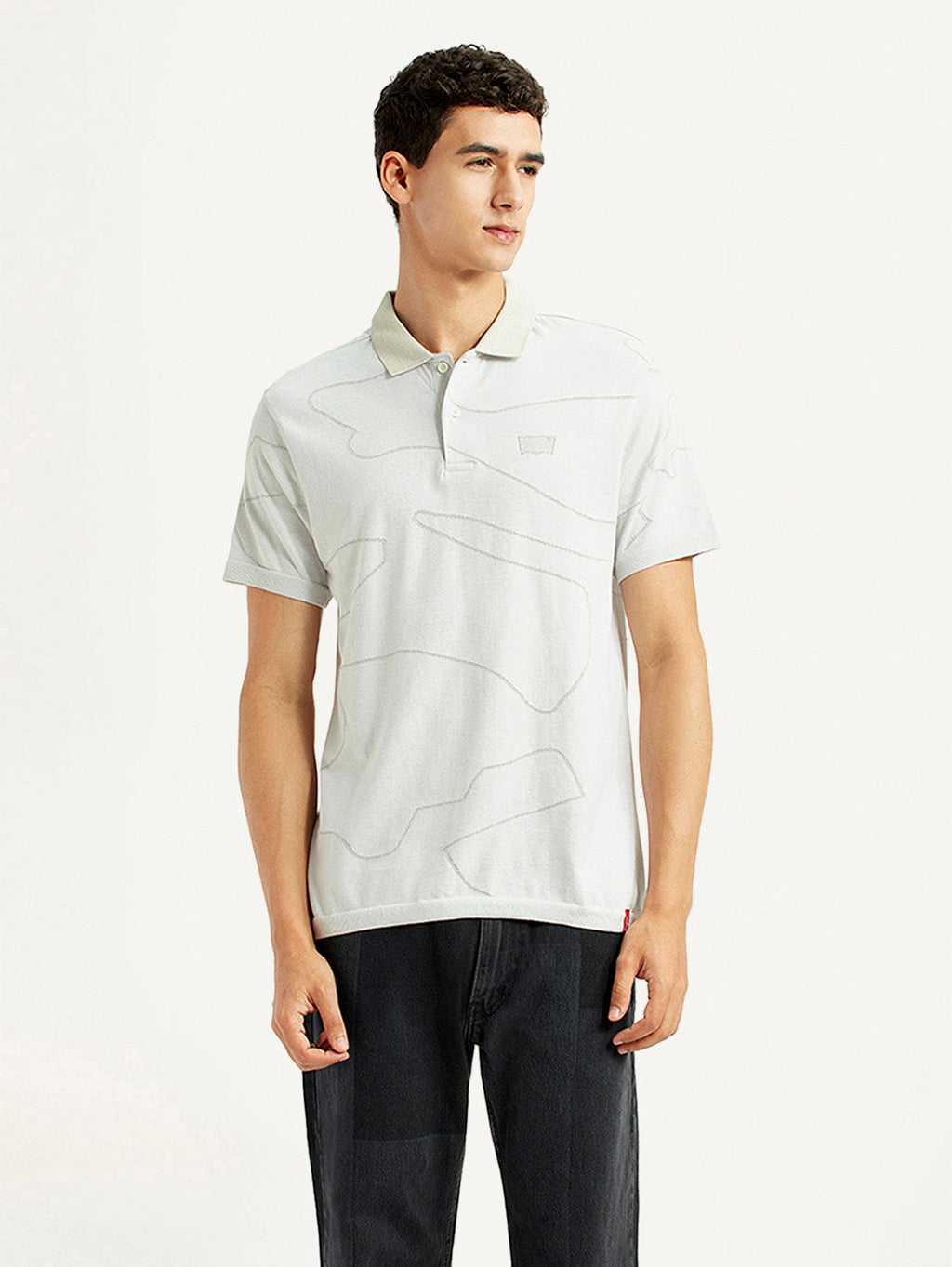 Men's Solid White Slim Fit Polo T-shirt