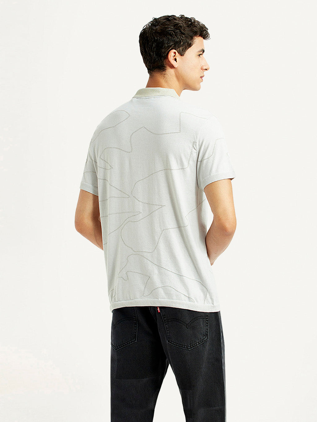 Men's Solid White Slim Fit Polo T-shirt