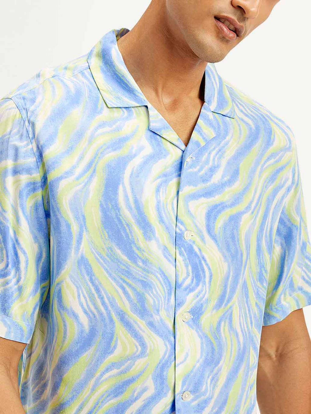 Men's Resort Collar Abstract Relaxed Fit Shirt