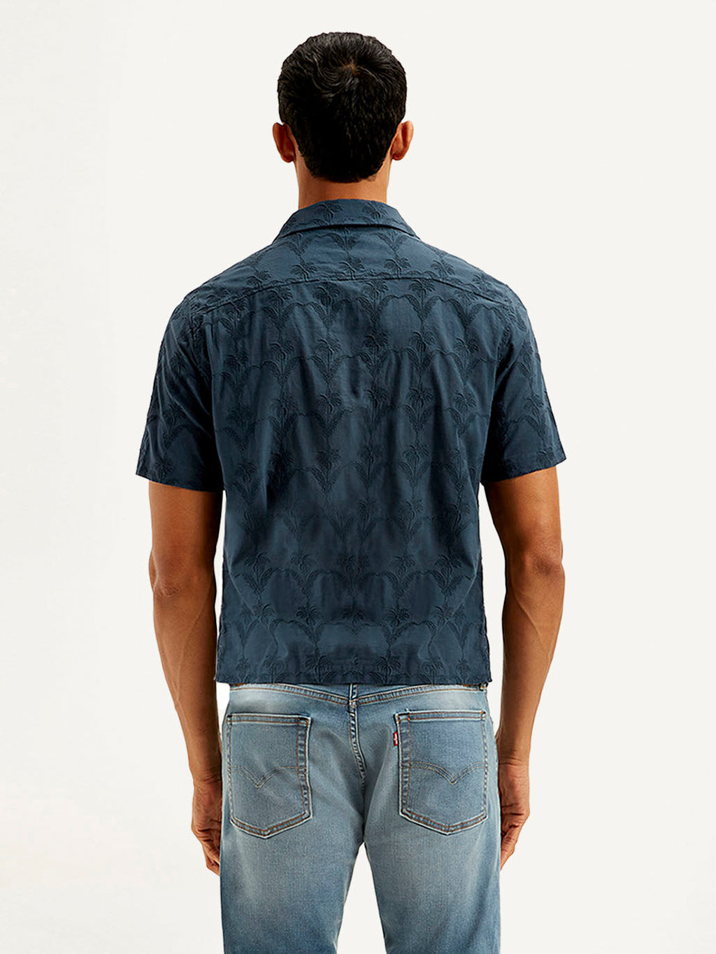 Men's Embroidered Resort Collar Relaxed Fit Shirt