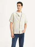 Men's Printed Resort Collar Relaxed Fit Linen Shirt