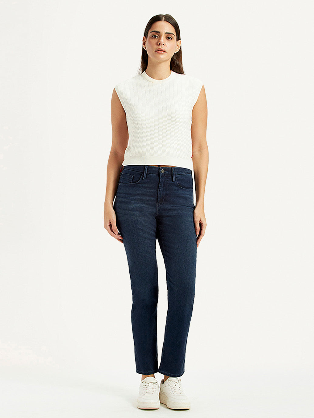 Women's Redloop 724 Dark Blue Straight Fit High Rise Jeans