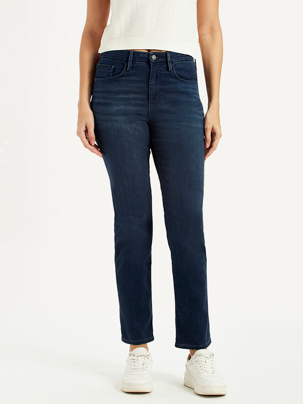 Women's Redloop 724 Dark Blue Straight Fit High Rise Jeans