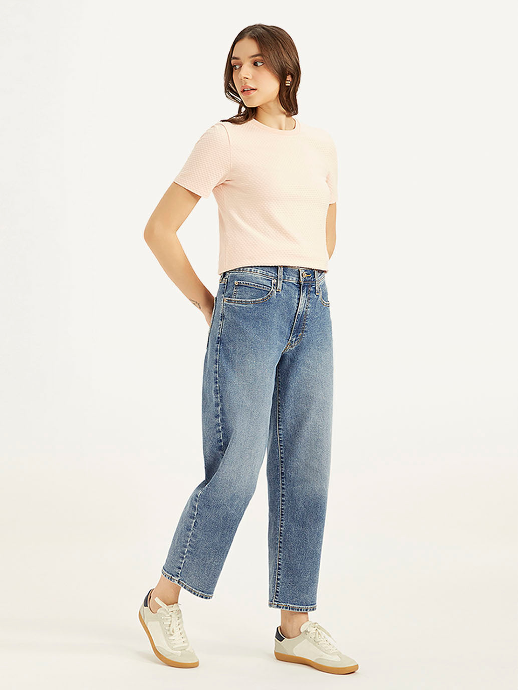 Women's 94 Blue Baggy Fit Mid Rise Jeans