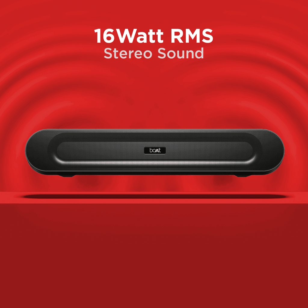 boAt Aavante 550 | Bluetooth Soundbar with 16W RMS Sound Combined with Dual Passive Radiators, 4.5 Hour Playback