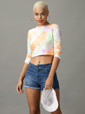 Women's Multi Tie and Dye Print Crop Top