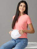 Women's Pink Round Neck Crop Top