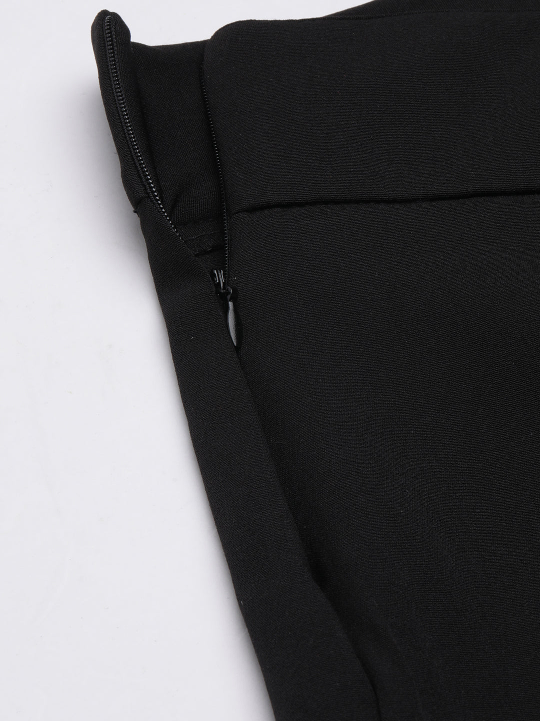 Women's Black Relaxed Straight Fit Cotton Parallel Trouser