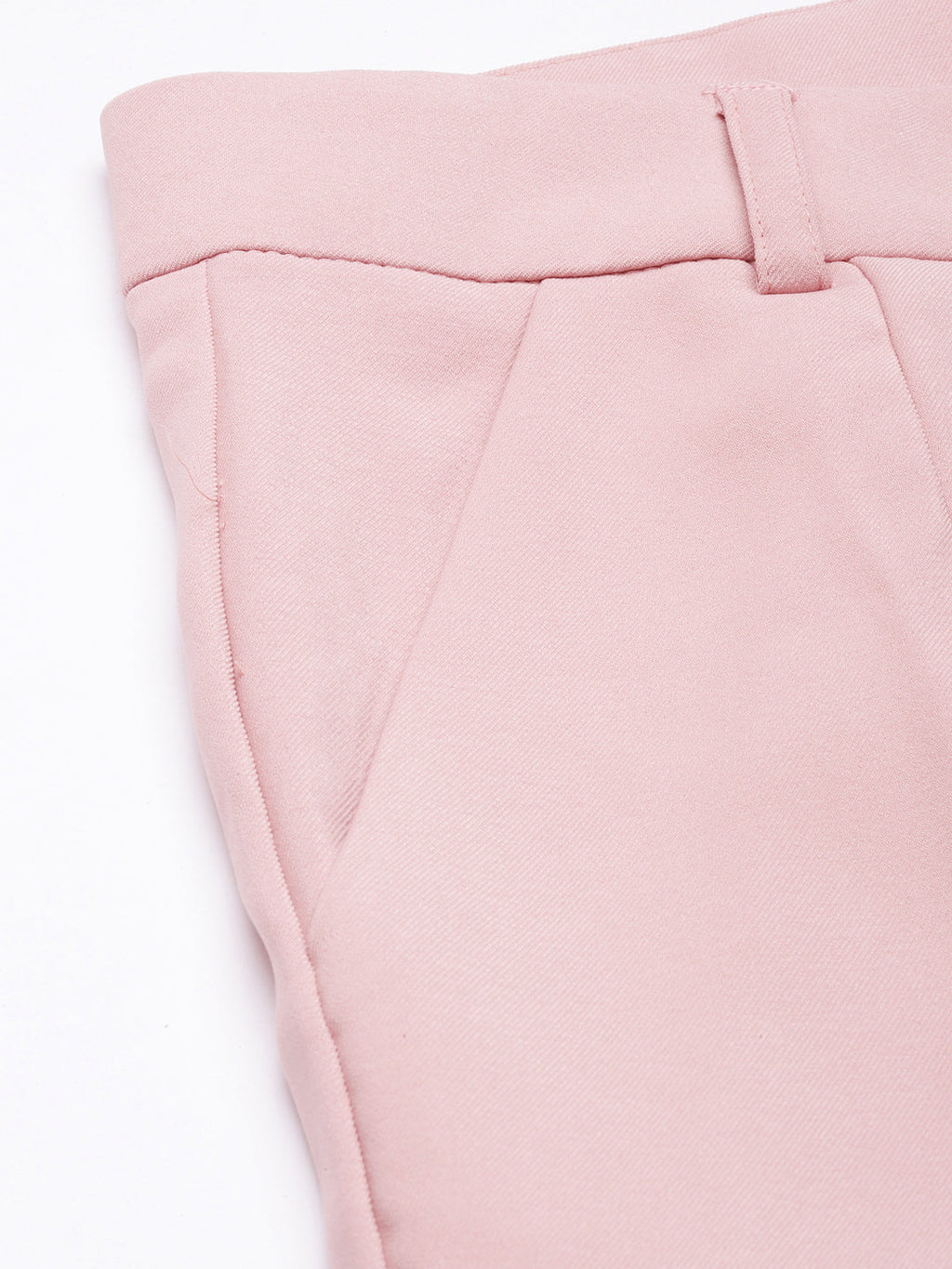 Women's Peach Comfort Cotton Regular Fit Parallel Trousers