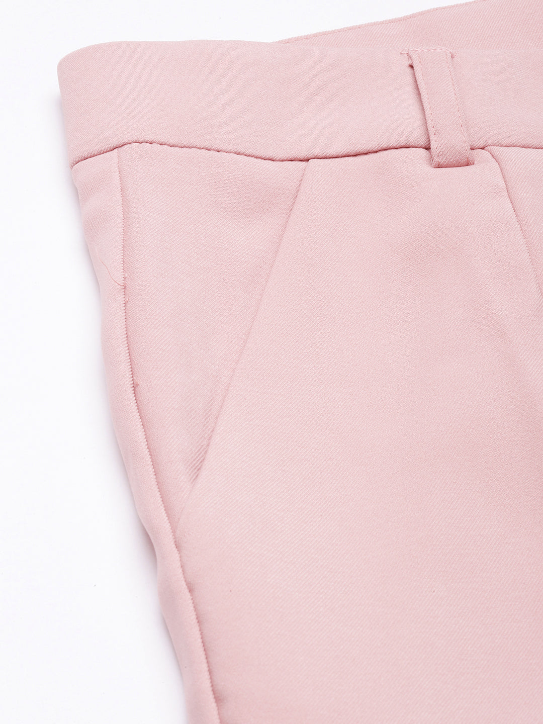 Women's Peach Comfort Cotton Regular Fit Parallel Trousers