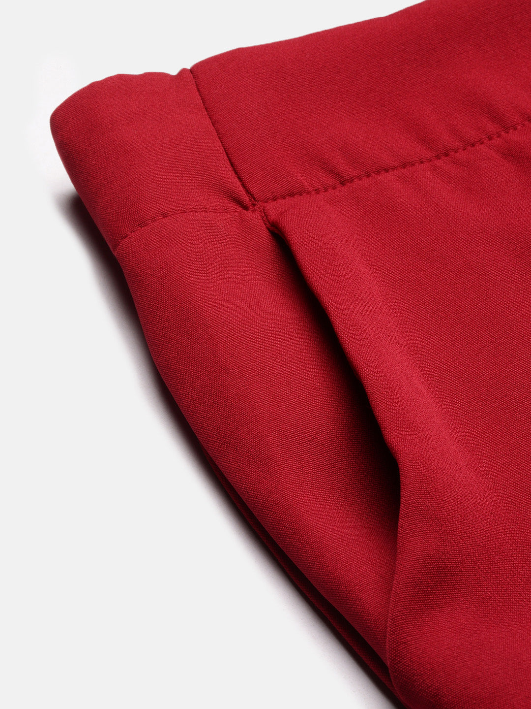 Women's Maroon Comfort Slim Fit Mid Rise Regular Trousers