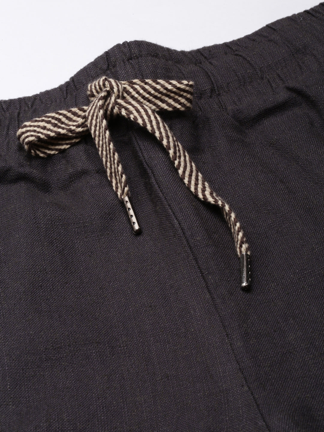 Women's Black Straight Fit Cotton Parallel Trousers