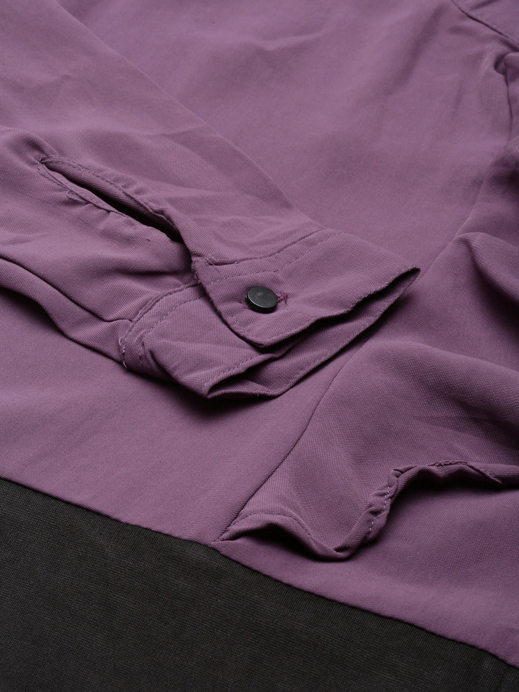 Women's Purple Ruffled Crepe A-Line Dress