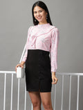 Women's Pink Abstract Printed Fit and Flare Dress