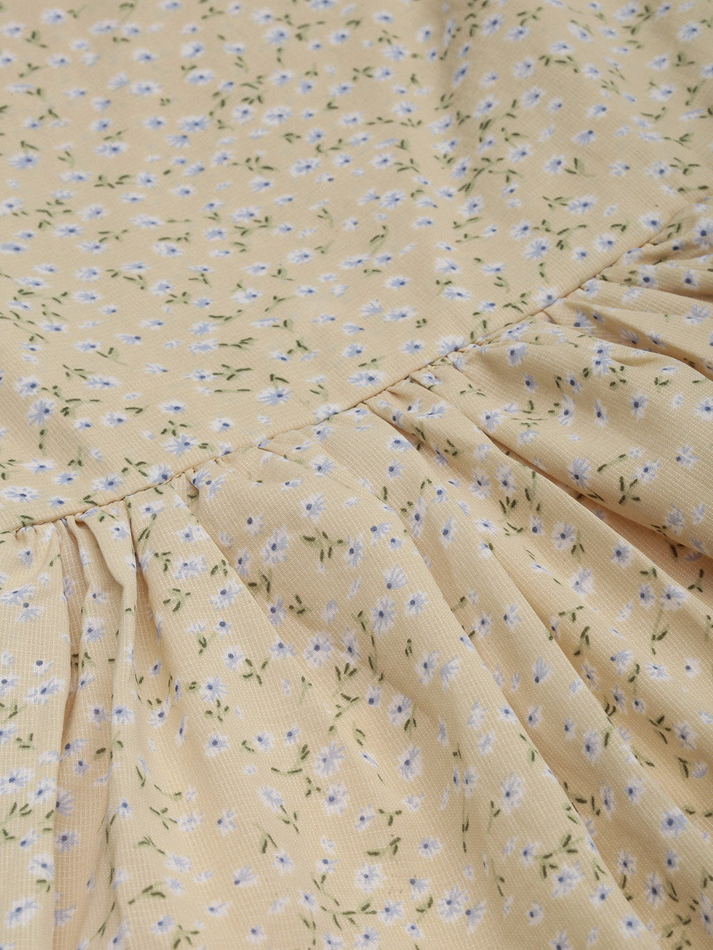 Women's Yellow Chiffon Fit & Flare Dress