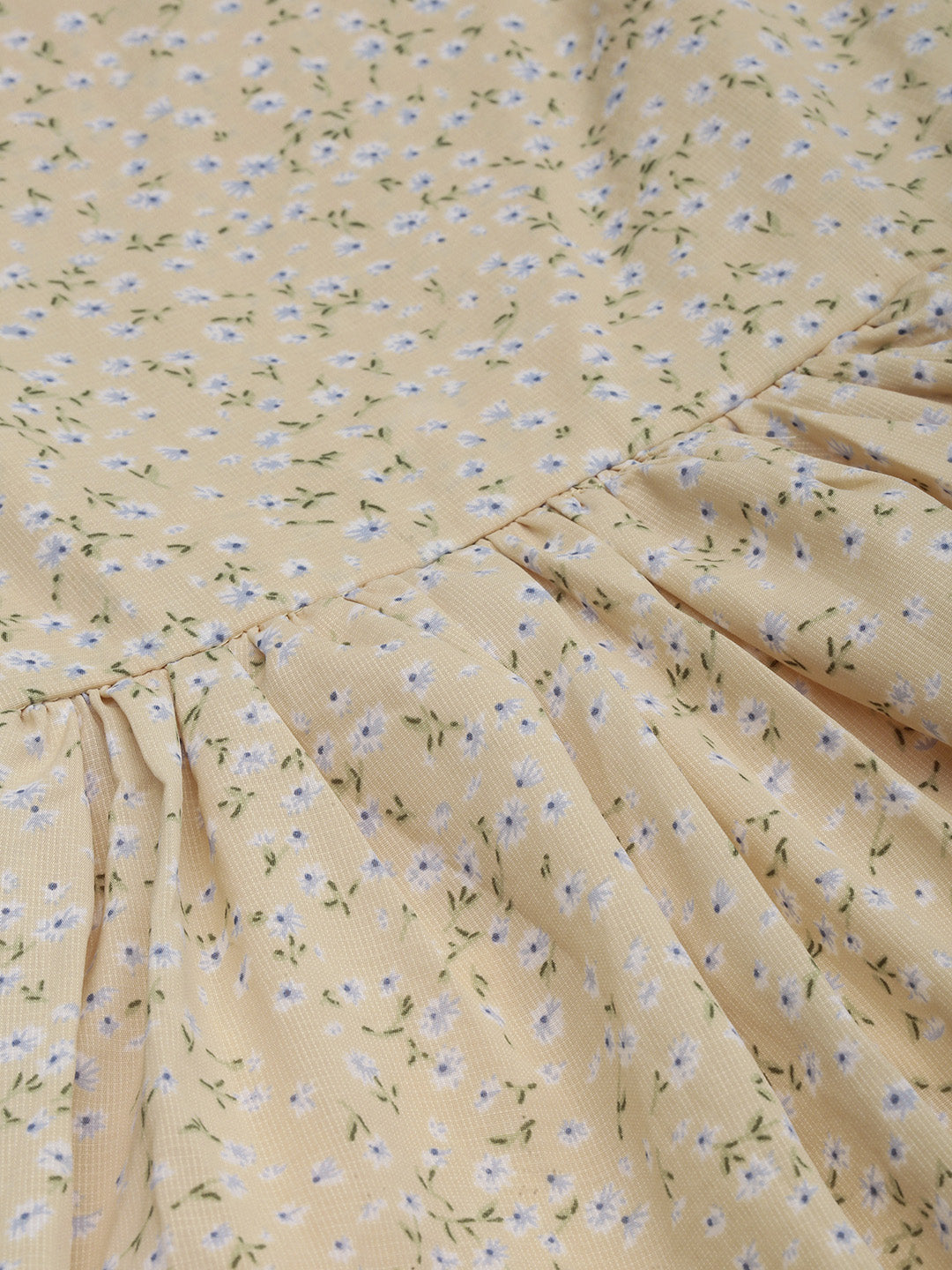 Women's Yellow Chiffon Fit & Flare Dress