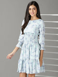 Women's Sea Green Floral Printed Dress