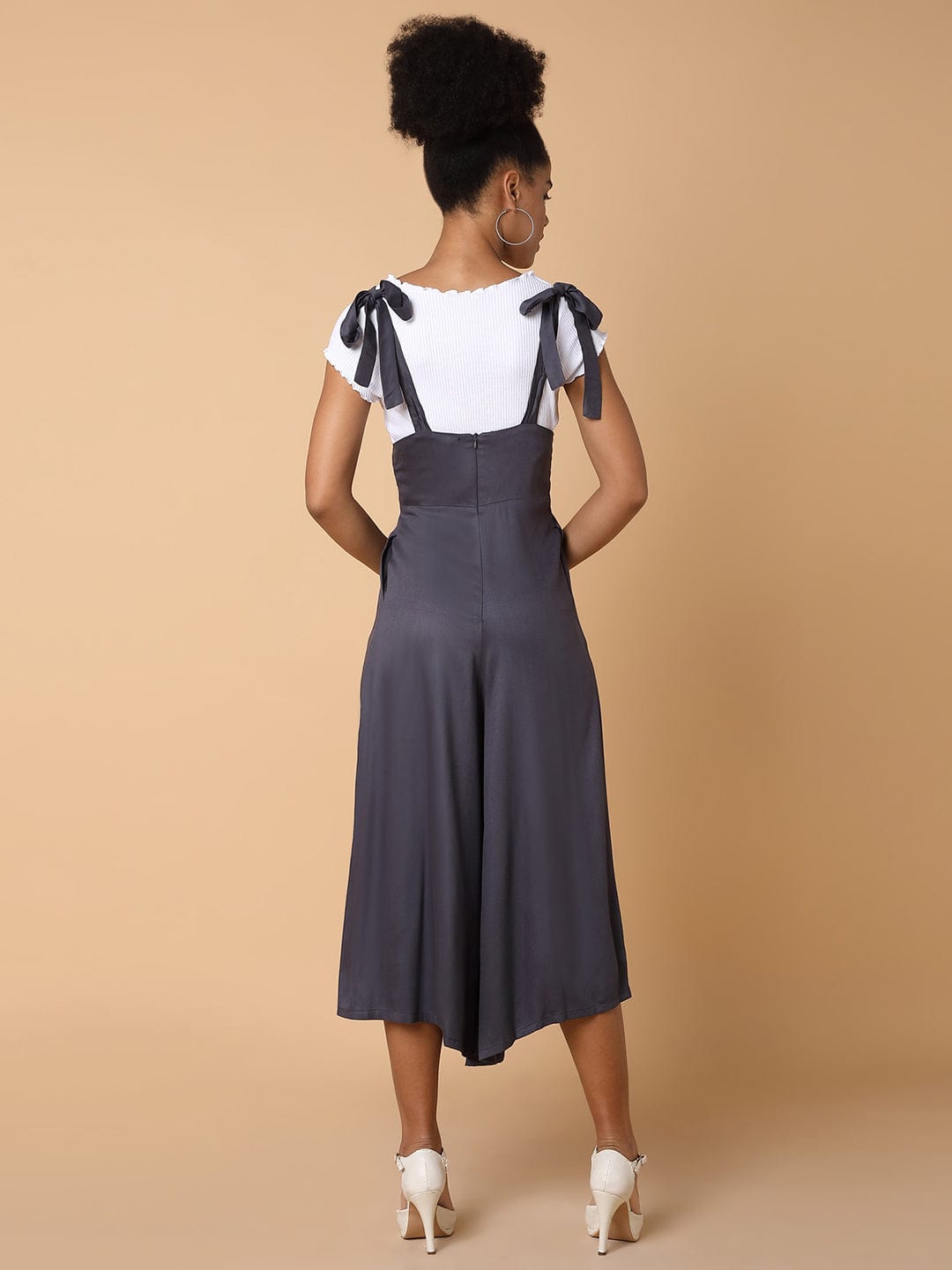 Women's Grey Capri Jumpsuit