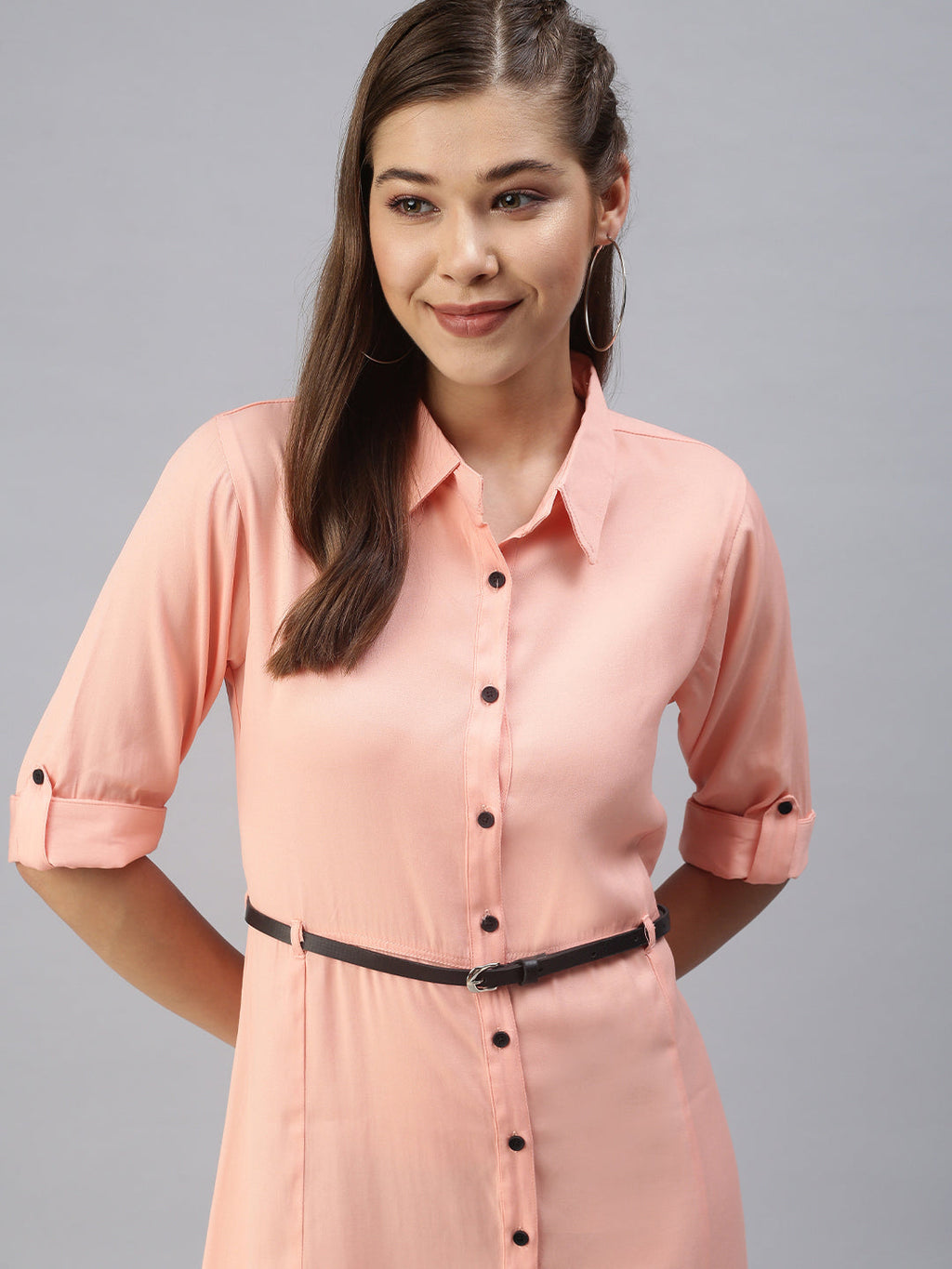 Women's Peach Shirt Dress