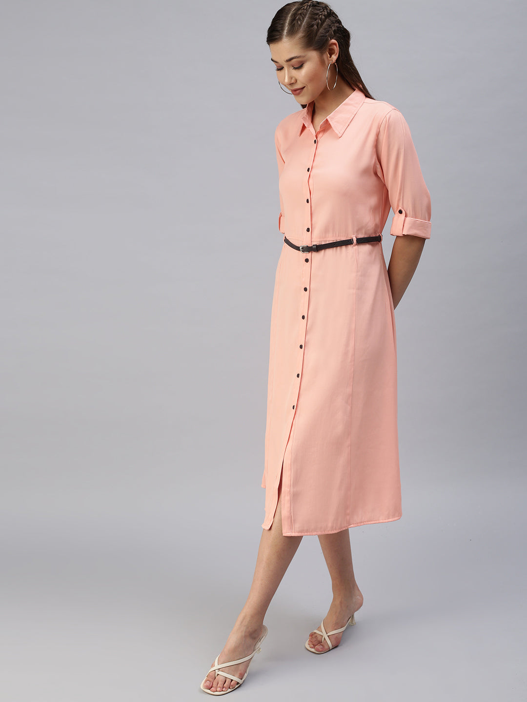 Women's Peach Shirt Dress