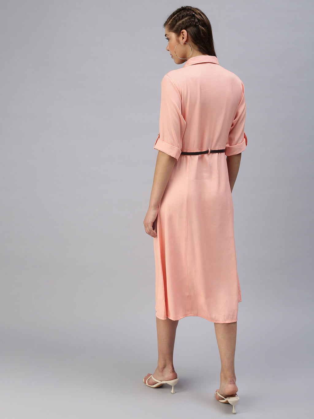 Women's Peach Shirt Dress