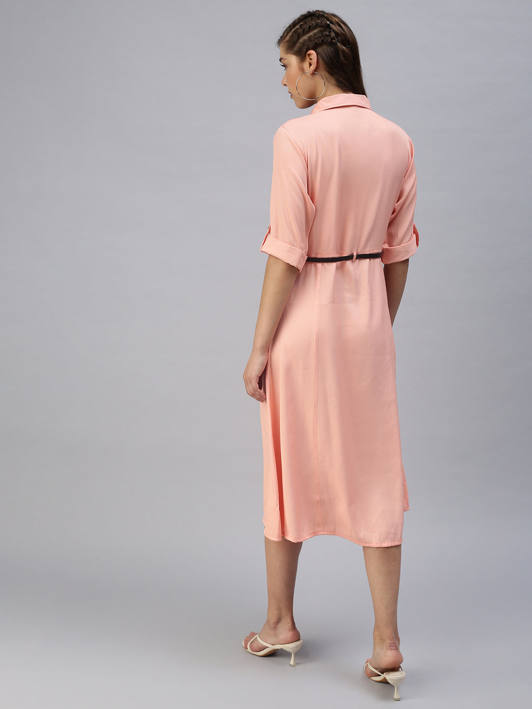 Women's Peach Shirt Dress