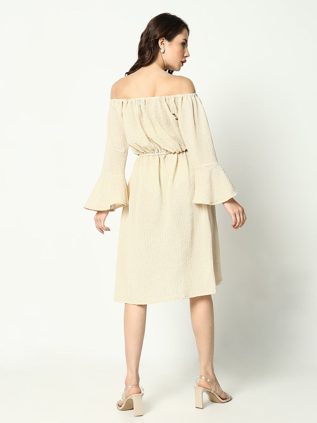 Women's Cream Off-Shoulder Dress