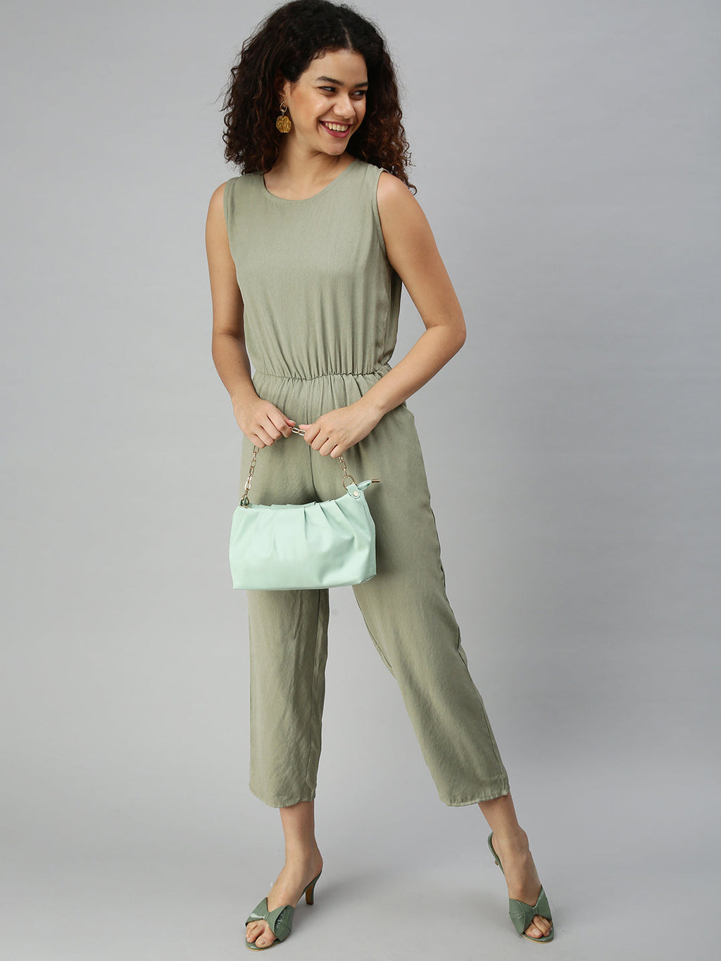 Women's Olive Basic Jumpsuit