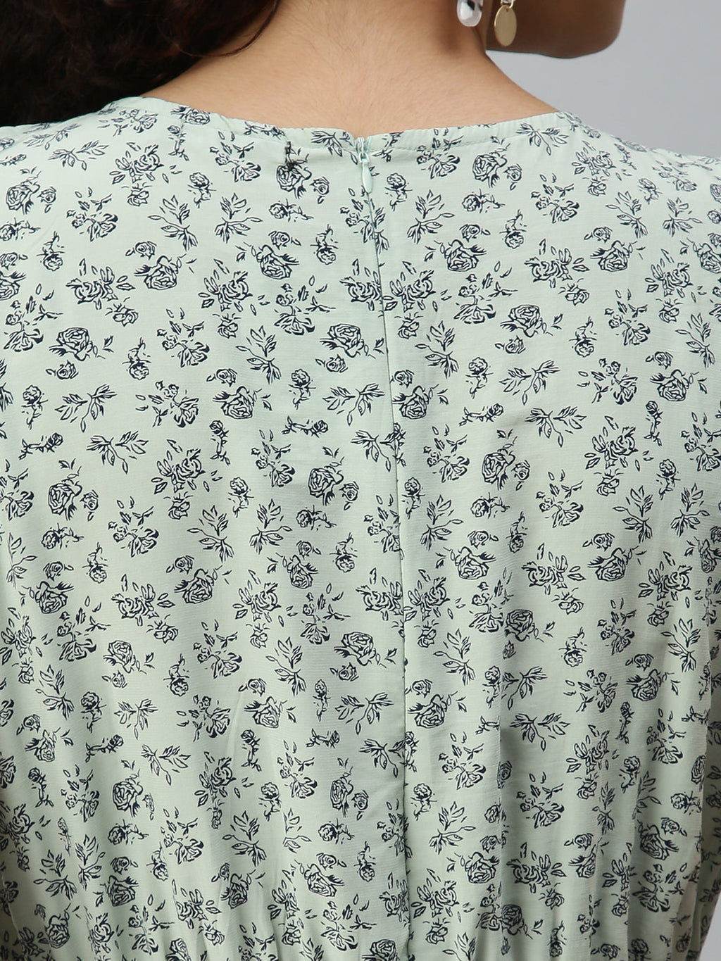 Women's Green Printed Basic Jumpsuit
