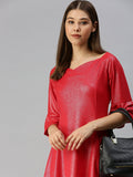 Women's Red Scuba A-Line Dress