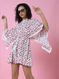 Women's White Floral A-Line Dress