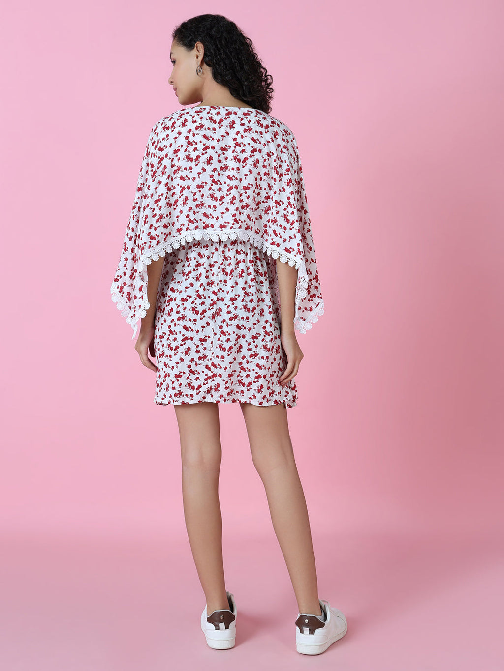 Women's White Floral A-Line Dress